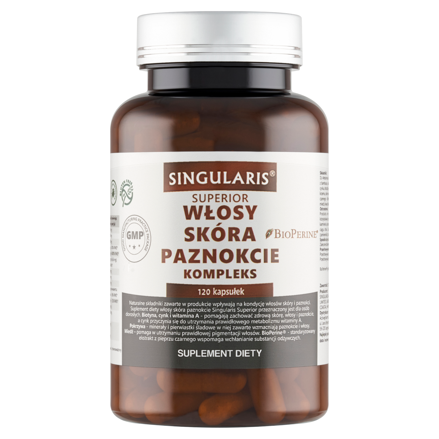 Singularis Superior Włosy, Skóra, Paznokcie Kompleks, 120 kapsułek