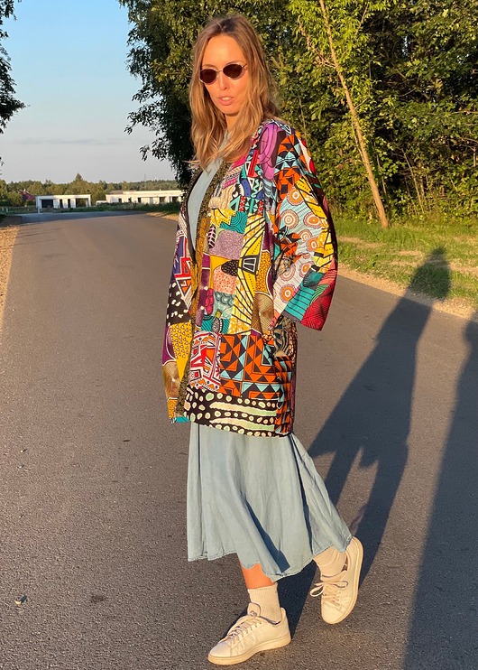 Zjawiskowe ocieplane kimono patchwork