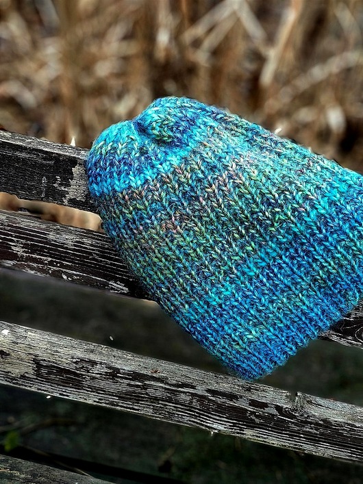 Melanż zielono- niebieski / czapka z jedwabiem