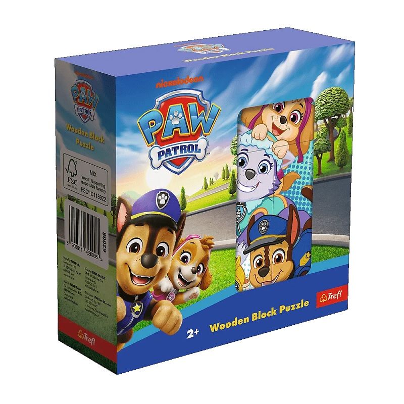 Drewniane klocki puzzle- Psi Patrol Trefl - puzzle