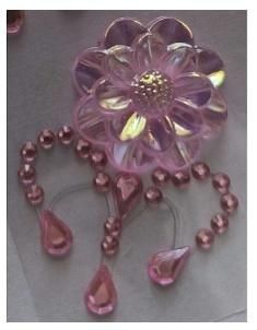 Kryształki samoprzylepne kwiaty 35x50mm róż 8 szt