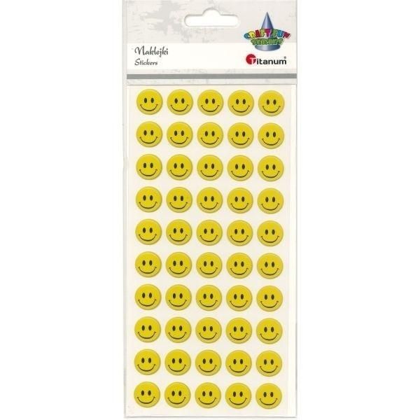 Naklejki wypukłe emotki 15mm żółte 50 szt