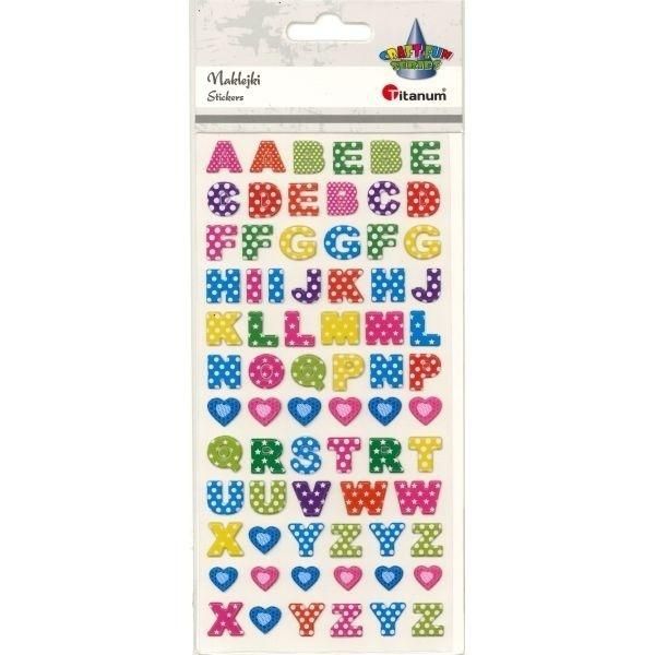 Naklejki wypukłe alfabet 72 szt