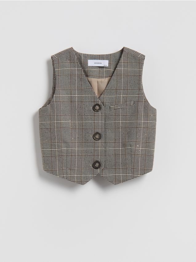 Reserved - Kamizelka w kratę - wielobarwny