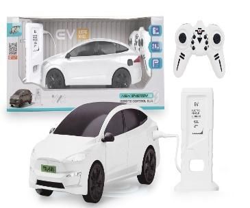 Auto Rc ze stacją do ładowania białe - model lub pojazd