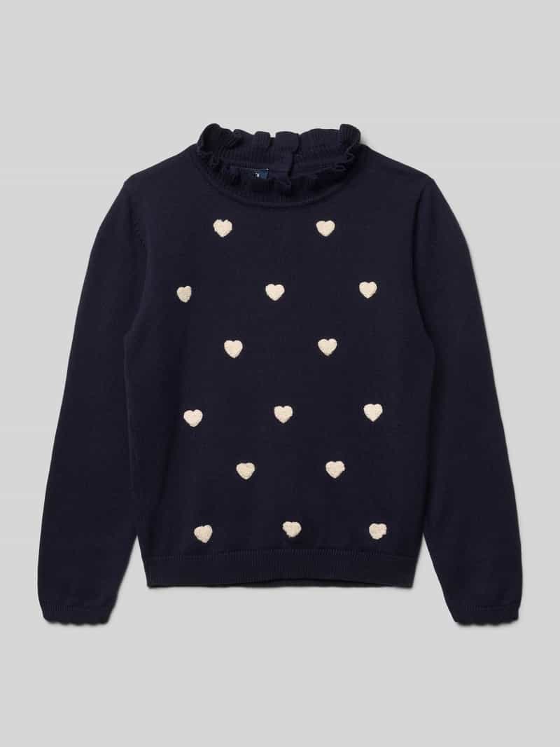 Bluzka z długim rękawem o kroju regular fit z efektem dzianiny