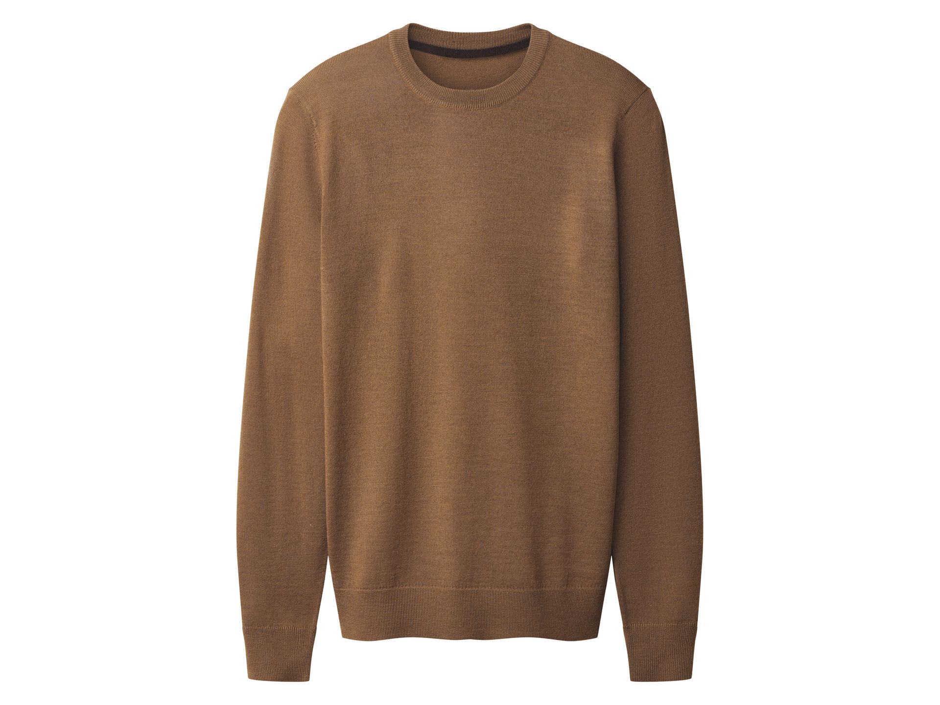 esmara Men Sweter męski premium z wełną merino (Brązowy, S (44/46))