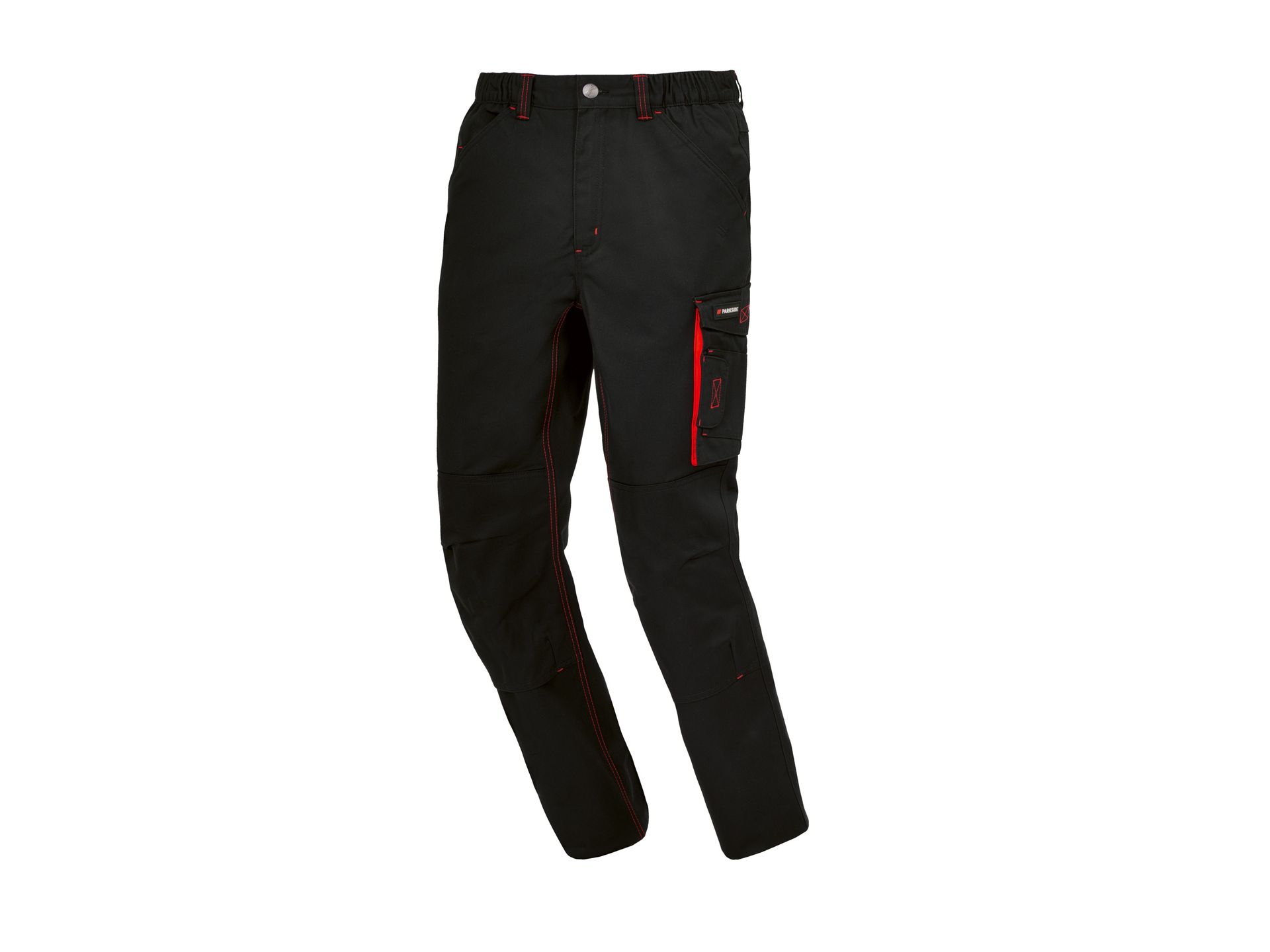 PARKSIDE® Spodnie robocze męskie ocieplane (Czarny/czerwony, 56)