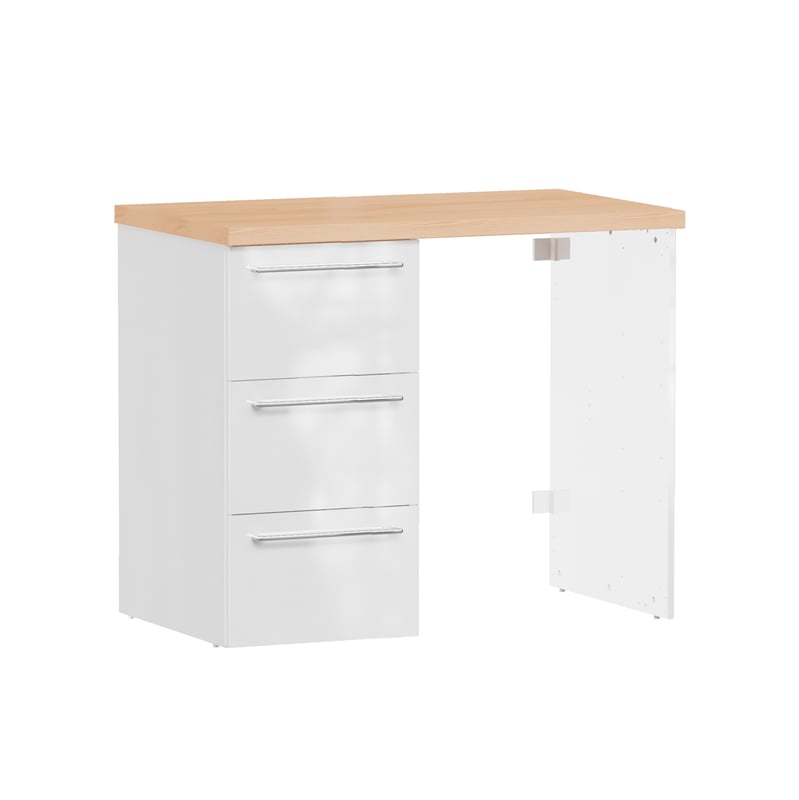 Szafka do zabudowy pralki Remix 109 cm, 3 szuflady 45 cm, biała Sensea