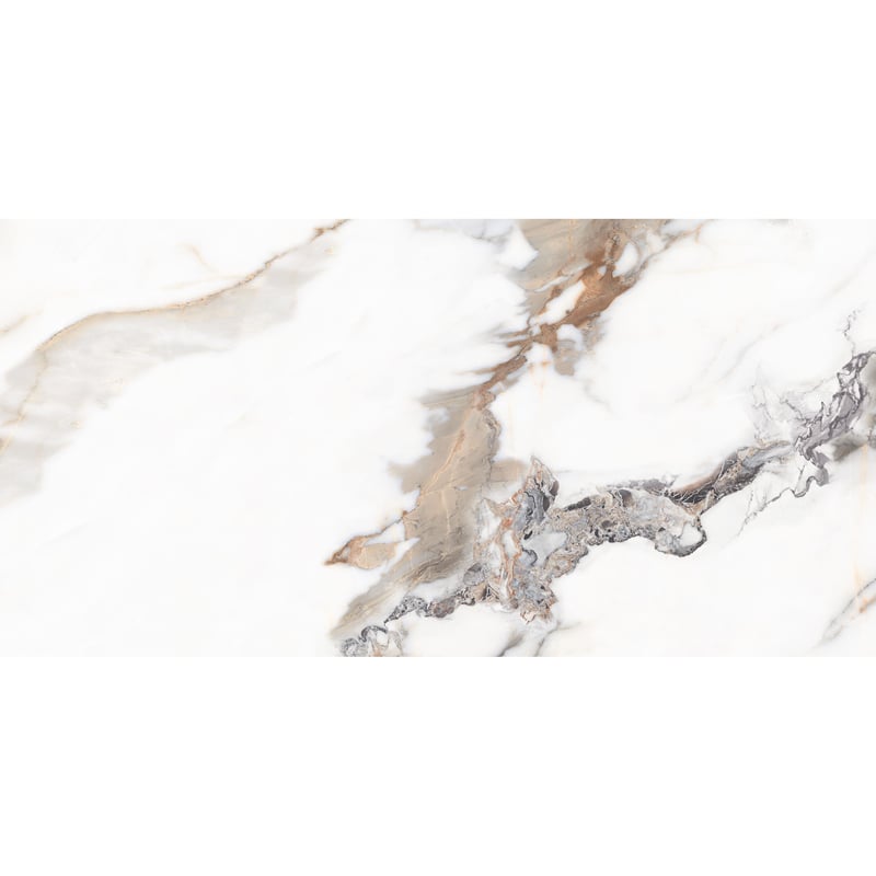 Panele ścienne winylowe 120x60 cm Artens Soul Gold GL biało żółty marmur błyszczący