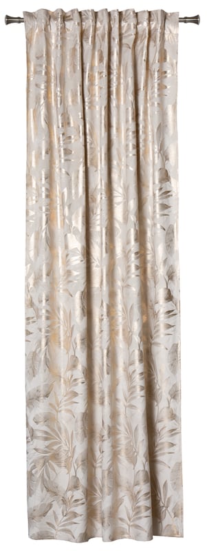 Zasłona Velora Liście kremowo-złota 140 x 260 cm na taśmie