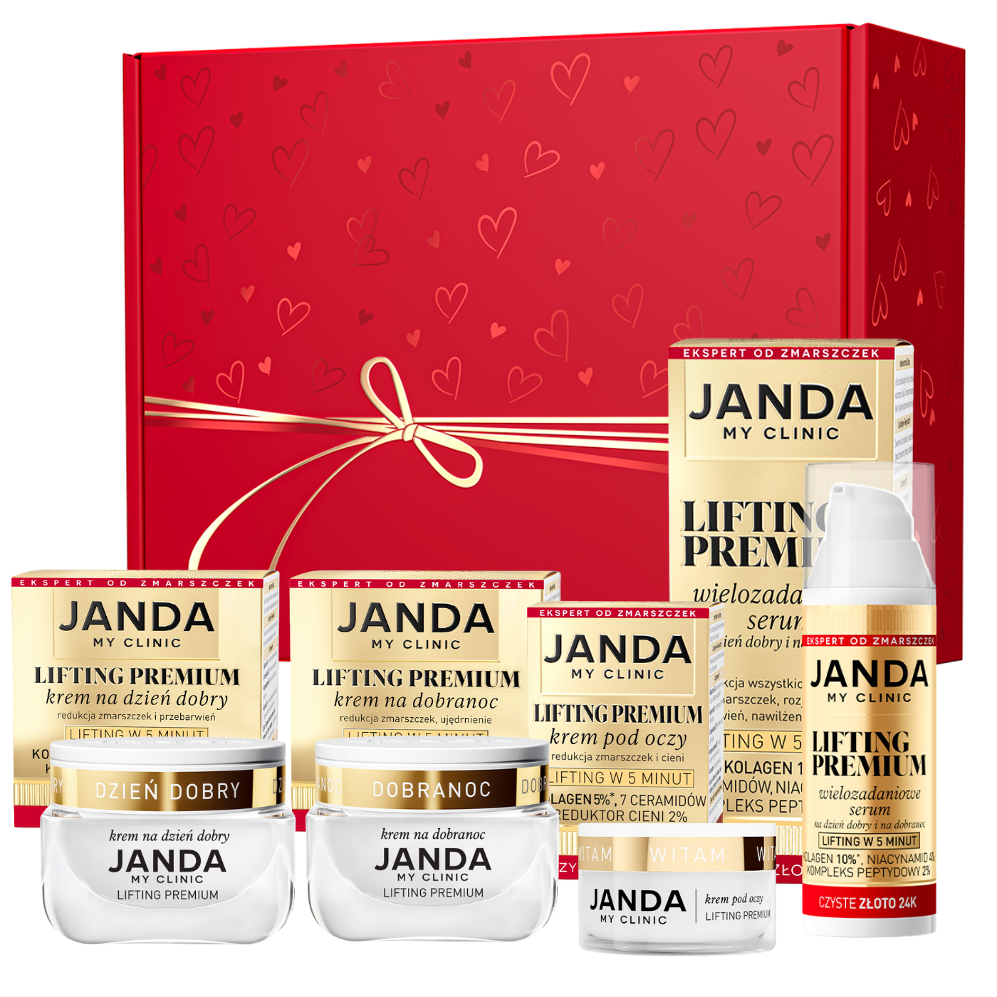 Zestaw Lifting Premium Dzień+noc+oko+serum w pudełku prezentowym