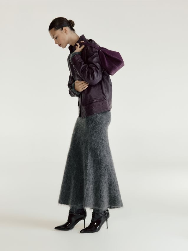 Reserved - Spódnica maxi z wełną - ciemnoszary