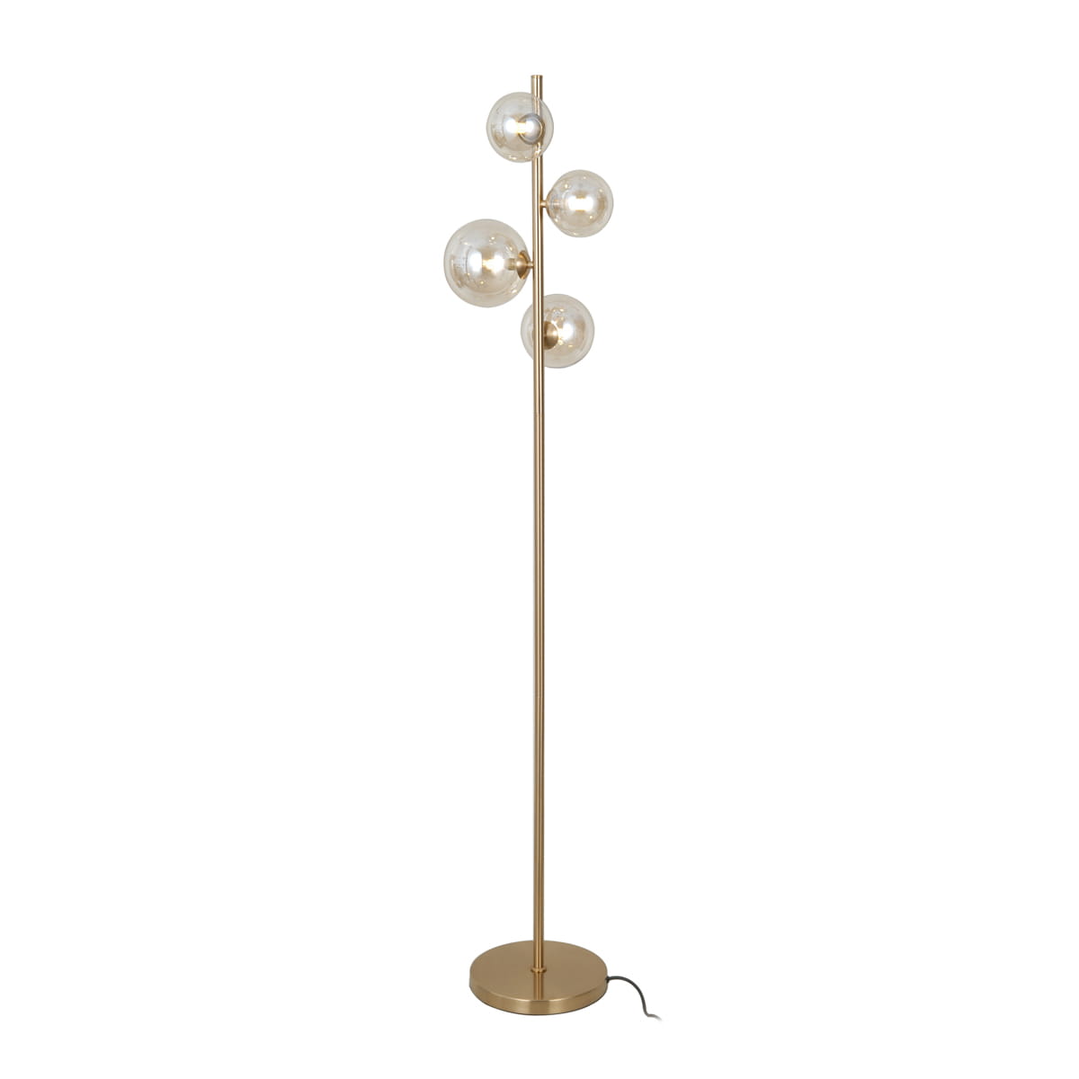 Canello FL-406007-4-HBR lampa stojąca klosze kule szkło amber 4xG9 wykończenie mosiądz miodowy