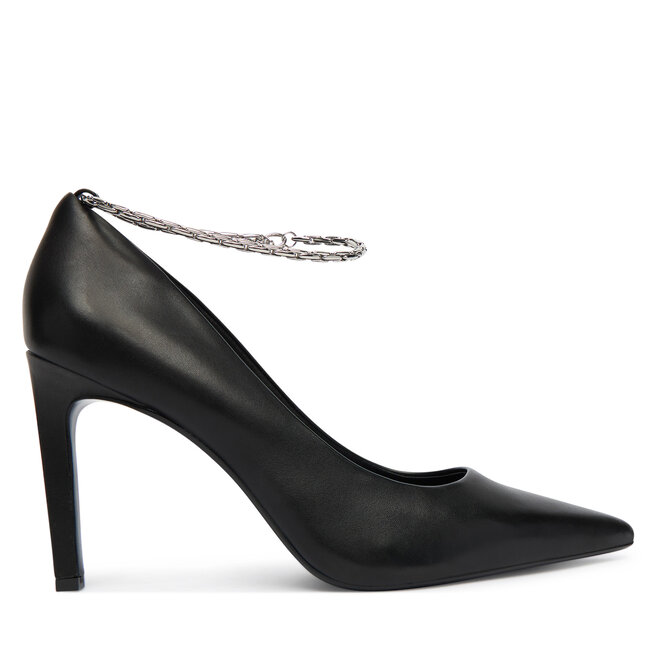 Szpilki Calvin Klein Ess Stiletto Hdw Chain Lth 90 HW0HW02718 Czarny