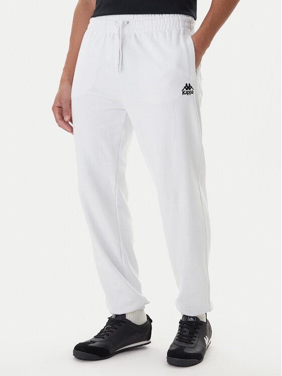 Kappa Spodnie dresowe Gothenburg 331U7EW Biały Regular Fit
