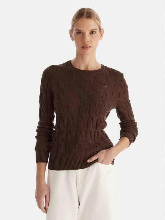 Tommy Hilfiger Sweter WW0WW43586 Brązowy Regular Fit