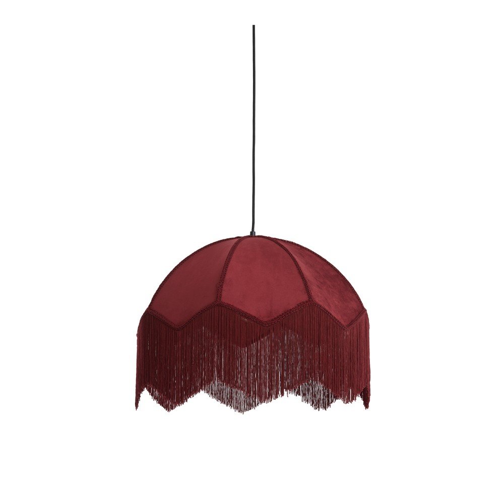 Bordowa lampa wisząca z tekstylnym kloszem ø 60 cm Malacia – Light & Living