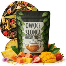 Owoce słońca 50 g herbata zielona mango papaja ananas truskawka