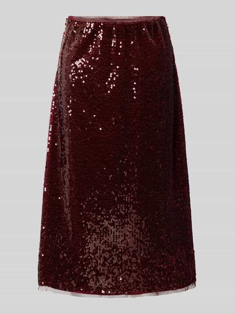 Spódnica midi z cekinami i elastycznym pasem