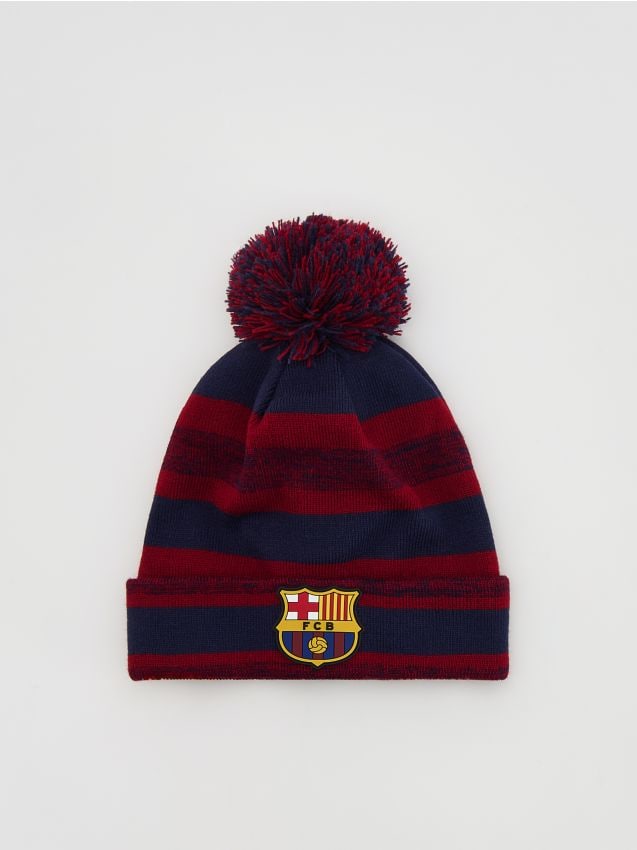 Reserved - Dzianinowa czapka FC BARCELONA - czerwony