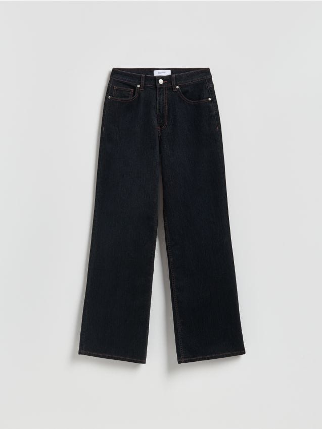 Reserved - Jeansy wide leg - czarny