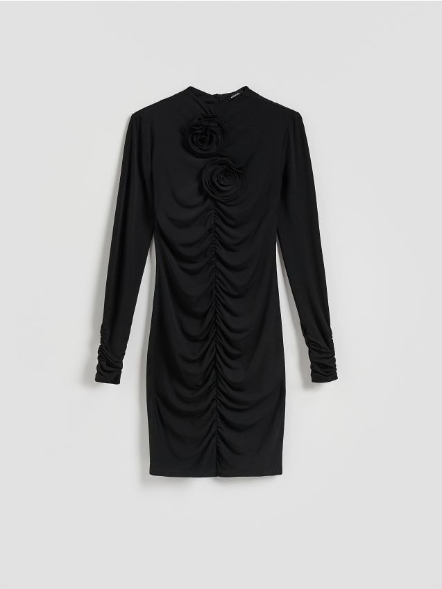 Reserved - Sukienka z marszczeniami - czarny
