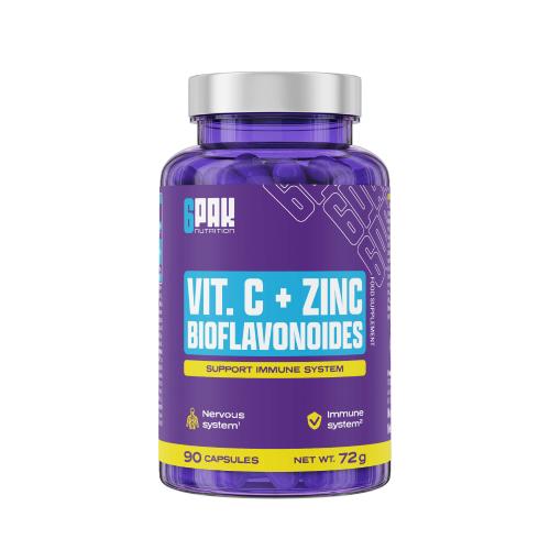 6Pak Nutrition Witamina C + Cynk + Bioflawonoidy, 90 kaps.