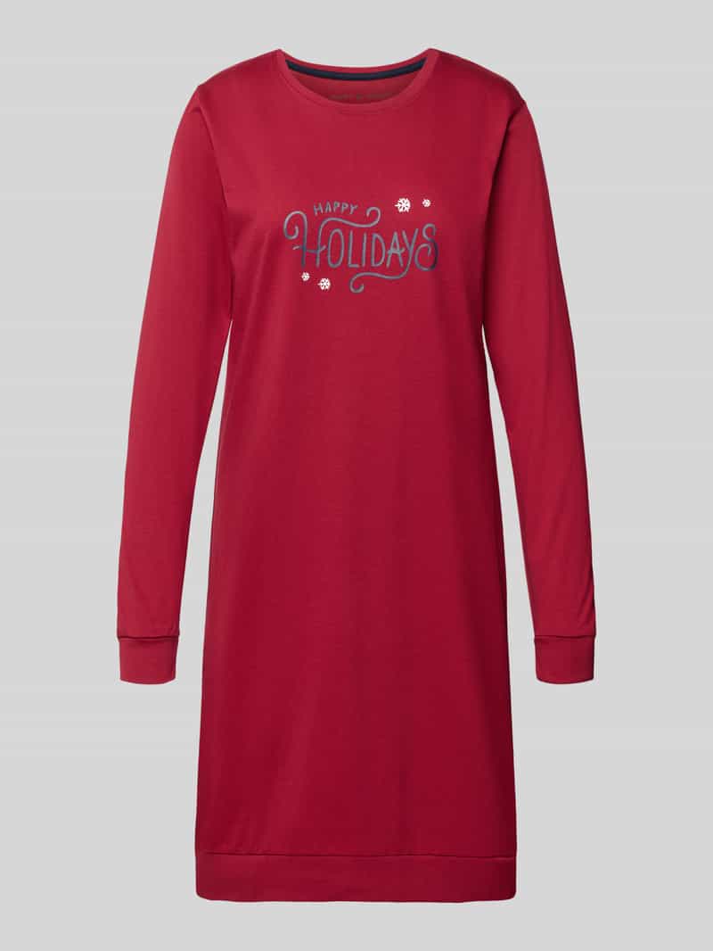 Koszula nocna o kroju relaxed fit z nadrukiem z motywem na całej powierzchni model ‘XMAS’