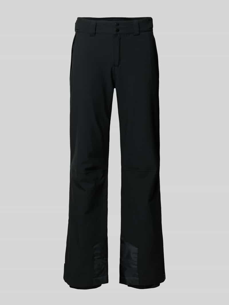 Spodnie materiałowe o rozkloszowanym kroju z kieszeniami zapinanymi na zamek błyskawiczny model ‘KUMPULA’