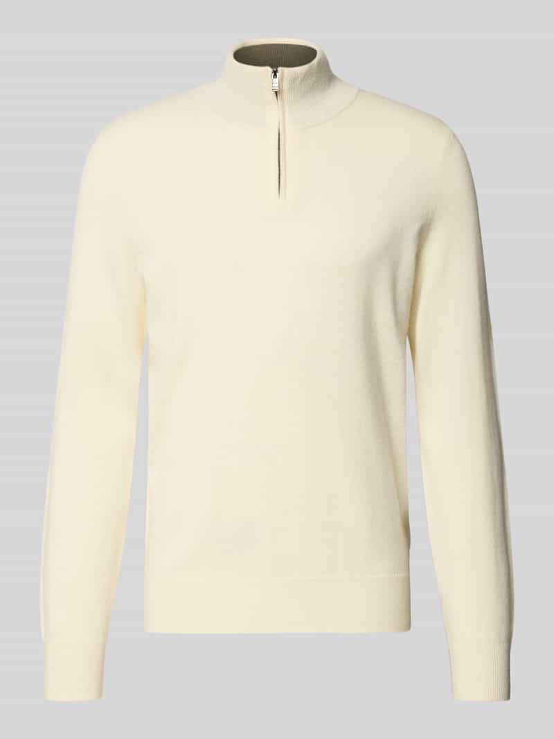 Bluza z kołnierzem o kroju regular fit z mieszanki żywej wełny i kaszmiru model ‘HEMARLO’