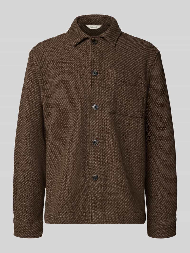 Kurtka koszulowa o kroju regular fit z czystej mieszanki bawełny ekologicznej model ‘REGFRED’