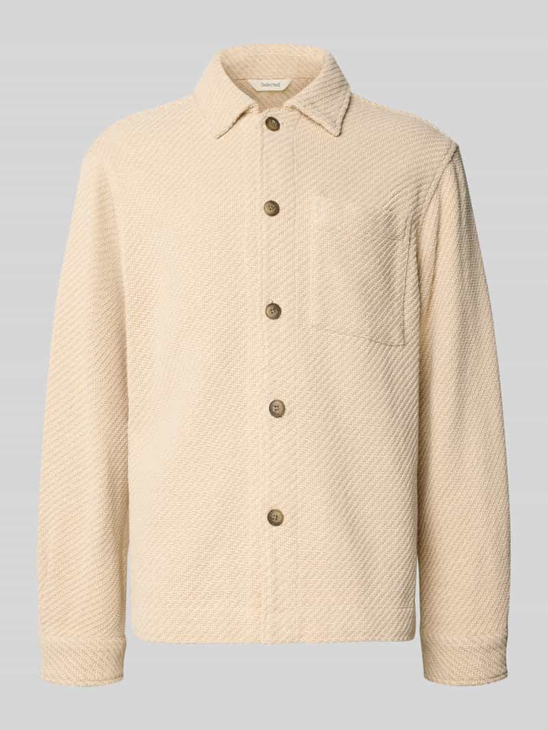 Kurtka koszulowa o kroju regular fit z czystej mieszanki bawełny ekologicznej model ‘REGFRED’