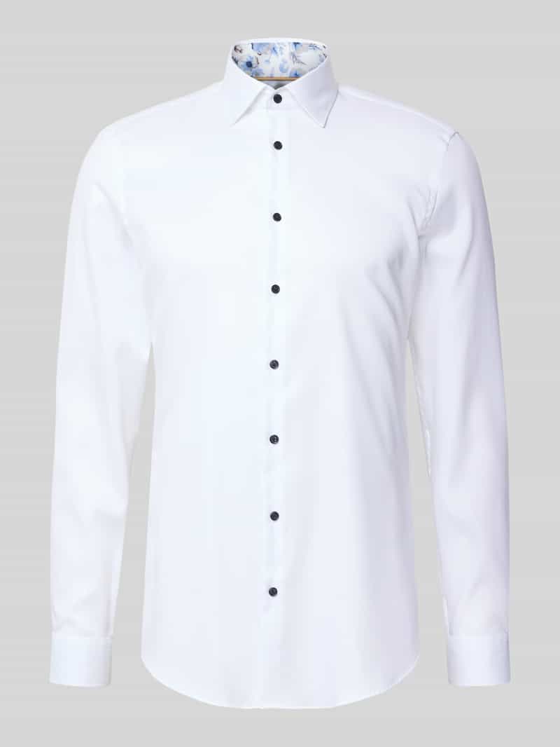 Koszula biznesowa o kroju super slim fit z bawełny z kołnierzykiem typu kent