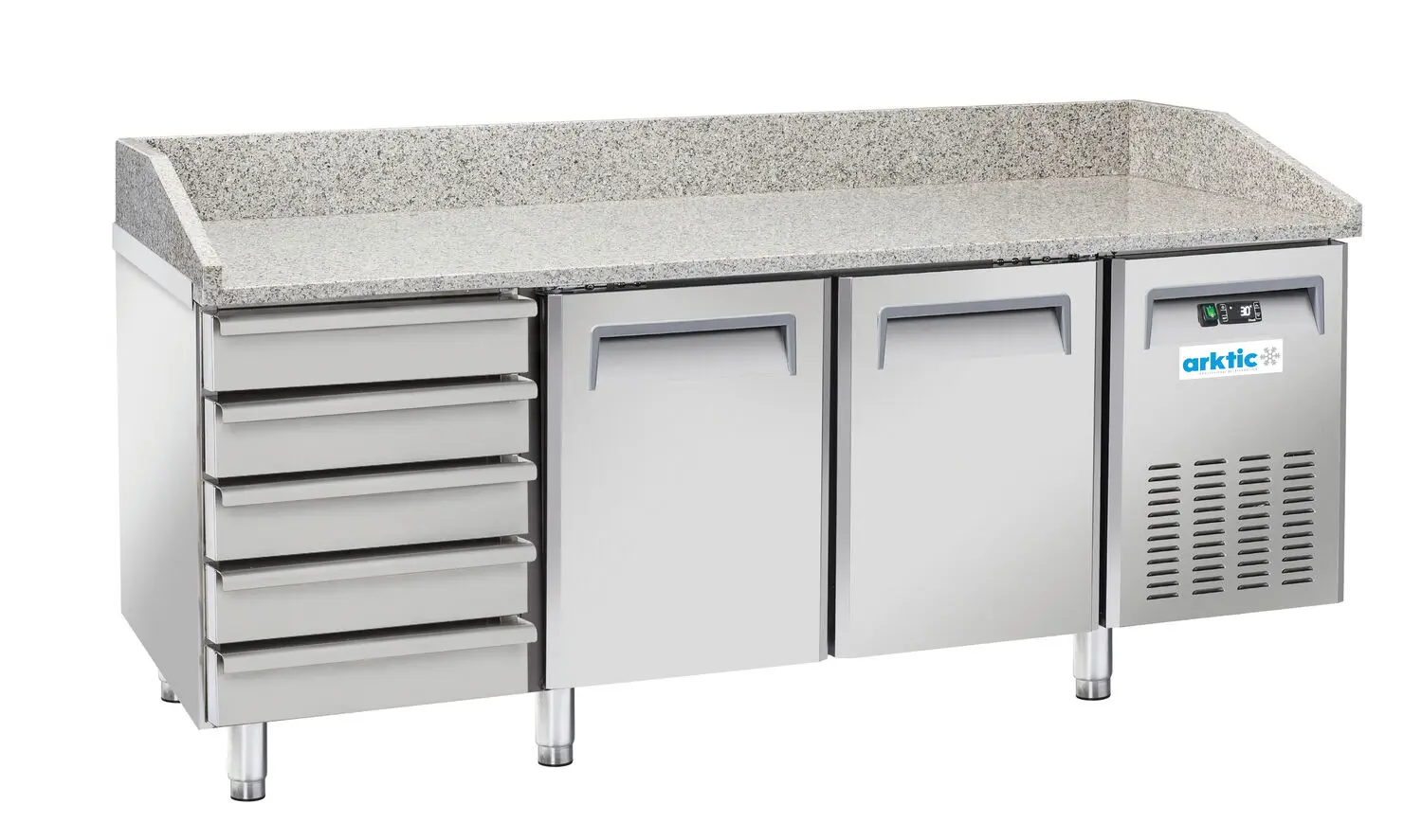 Stół Chłodniczy do Pizzy Arktic 2-drzwi, 5 szuflad Granit 2025x800x(H)1040 236802
