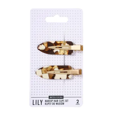 Sister Young Lily Makeup Hair Clips Zestaw klipsy do włosów Milk Coffee 2 szt.