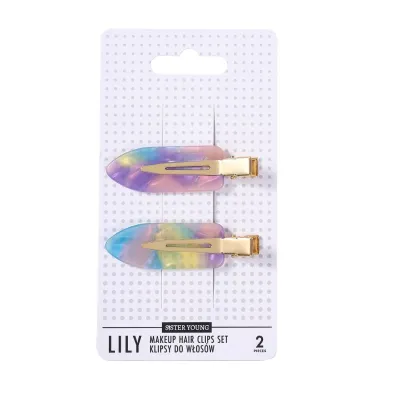 Sister Young Lily Makeup Hair Clips Zestaw klipsy do włosów Pink Purple 2 szt.