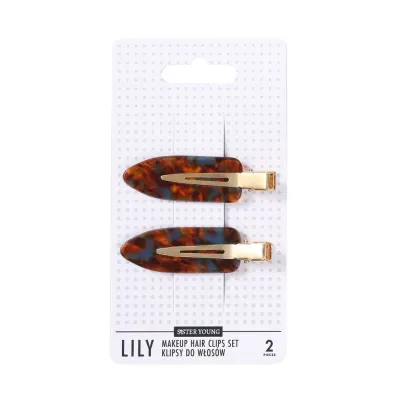 Sister Young Lily Makeup Hair Clips Zestaw klipsy do włosów Blue Coffee 2 szt.