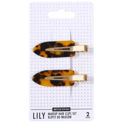 Sister Young Lily Makeup Hair Clips Zestaw klipsy do włosów Leopard Print 2 szt.