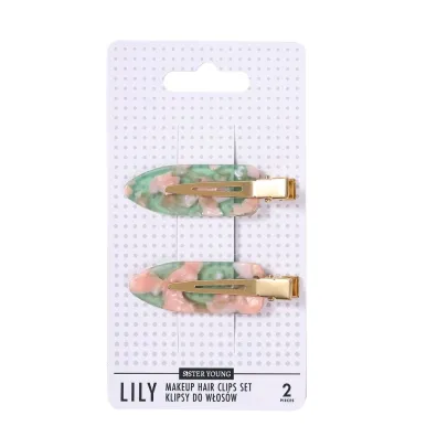 Sister Young Lily Makeup Hair Clips Zestaw klipsy do włosów Pink Coffee 2 szt.