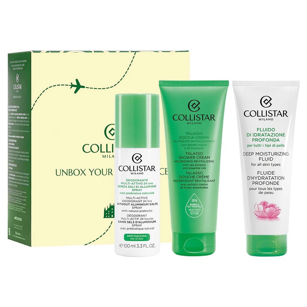 Unbox Your Confidence zestaw dezodorant w sprayu 100ml + fluid głęboko nawilżający 100ml + kremowy żel pod prysznic 100ml