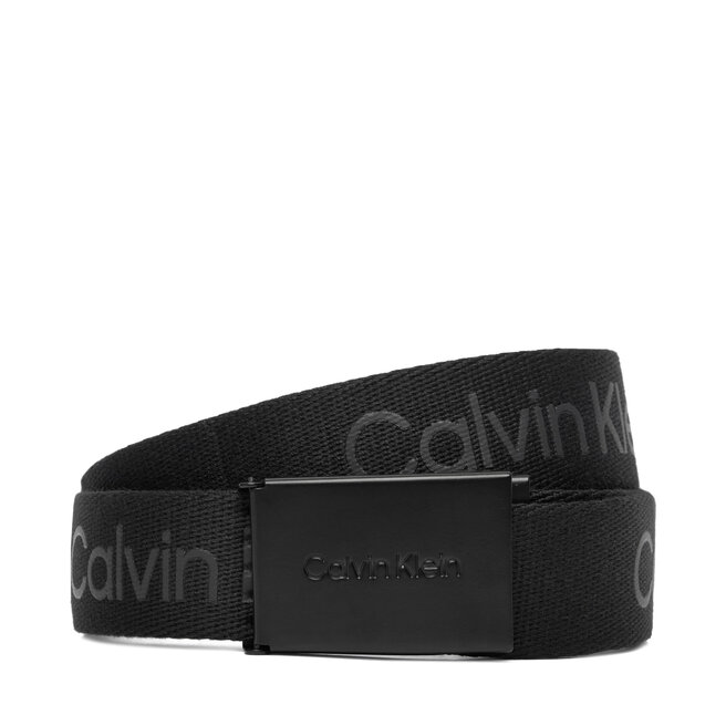 Pasek Dziecięcy Calvin Klein Calvin Logo Canvas Belt IU0IU00667 Czarny