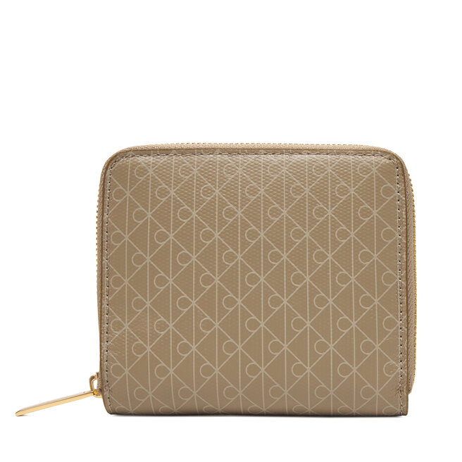 Portfel Calvin Klein Emblem Aop Square Zip Around LV04F1089G Brązowy