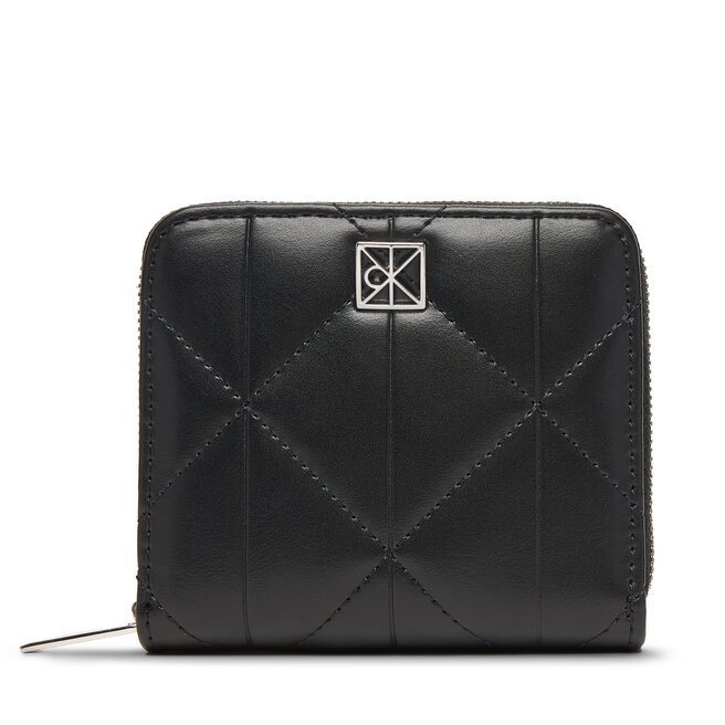 Portfel Calvin Klein Quilted Square Zip Around LV04F1121G Czarny