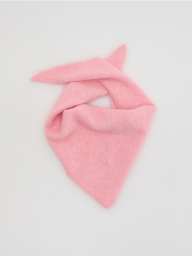 Reserved - Trójkątna chusta - pastelowy róż