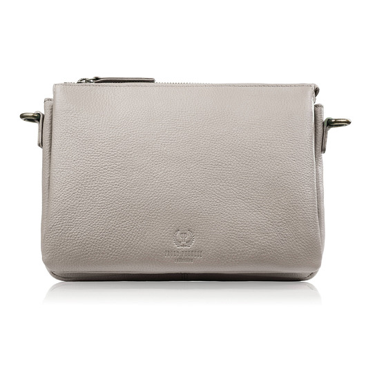 Torebka damska na ramię skórzana kremowa kompaktowa listonoszka IM-04-CR