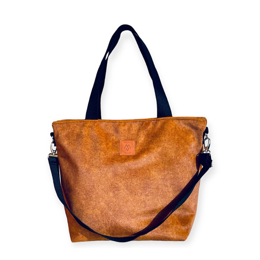 Duża torba shopperka Mili Duo - miedziany brąz