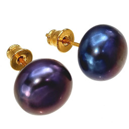 Prawdziwe Duże Perły Kolczyki Złote Srebro