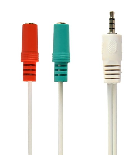 Gembird ROZDZIELACZ AUDIO MINI JACK ROZGAŁĘŹNIK SŁUCHAWEK 3.5mm 4PIN AUX BIAŁY
