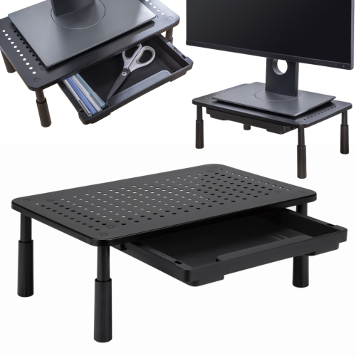 GEMBIRD Regulowana podstawka pod monitor z szufladą MS-TABLE-D-01